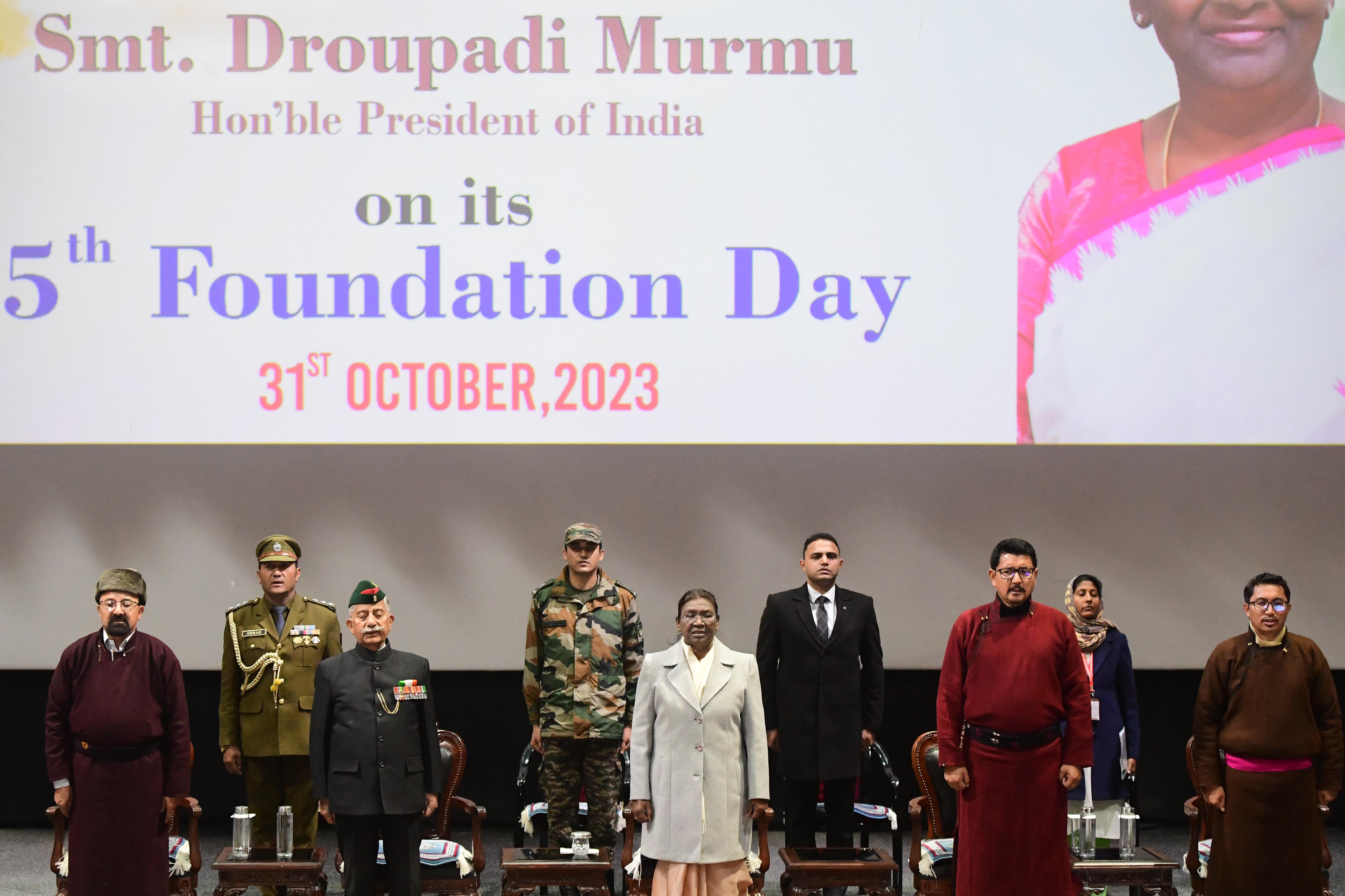 The President of India, Smt Droupadi Murmu graced the Foundation Day celebrations of UT Ladakh at Leh on October 31, 2023.