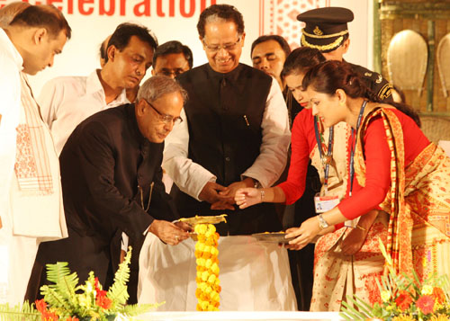 The President Of India, Shri Pranab Mukherjee Attended The Closing Ceremony Of The Golden Jubilee Celebrations Of Pandu College Today (May 13, 2013) At Guwahati.